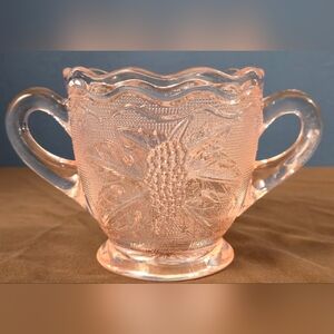 Pink Depression Glass Sugar Bowl by Westmoreland Woolworth from the 1930s